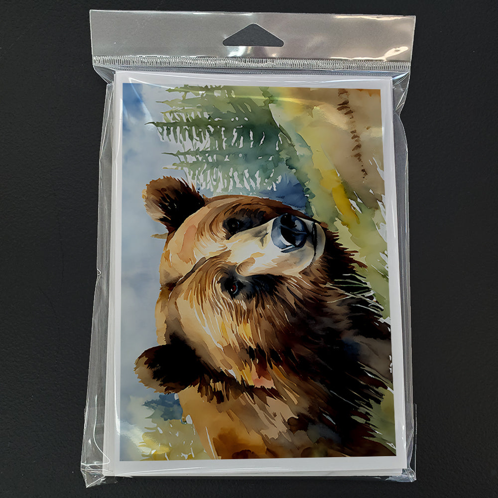 Grizzly Bear Greeting Cards Pack of 8