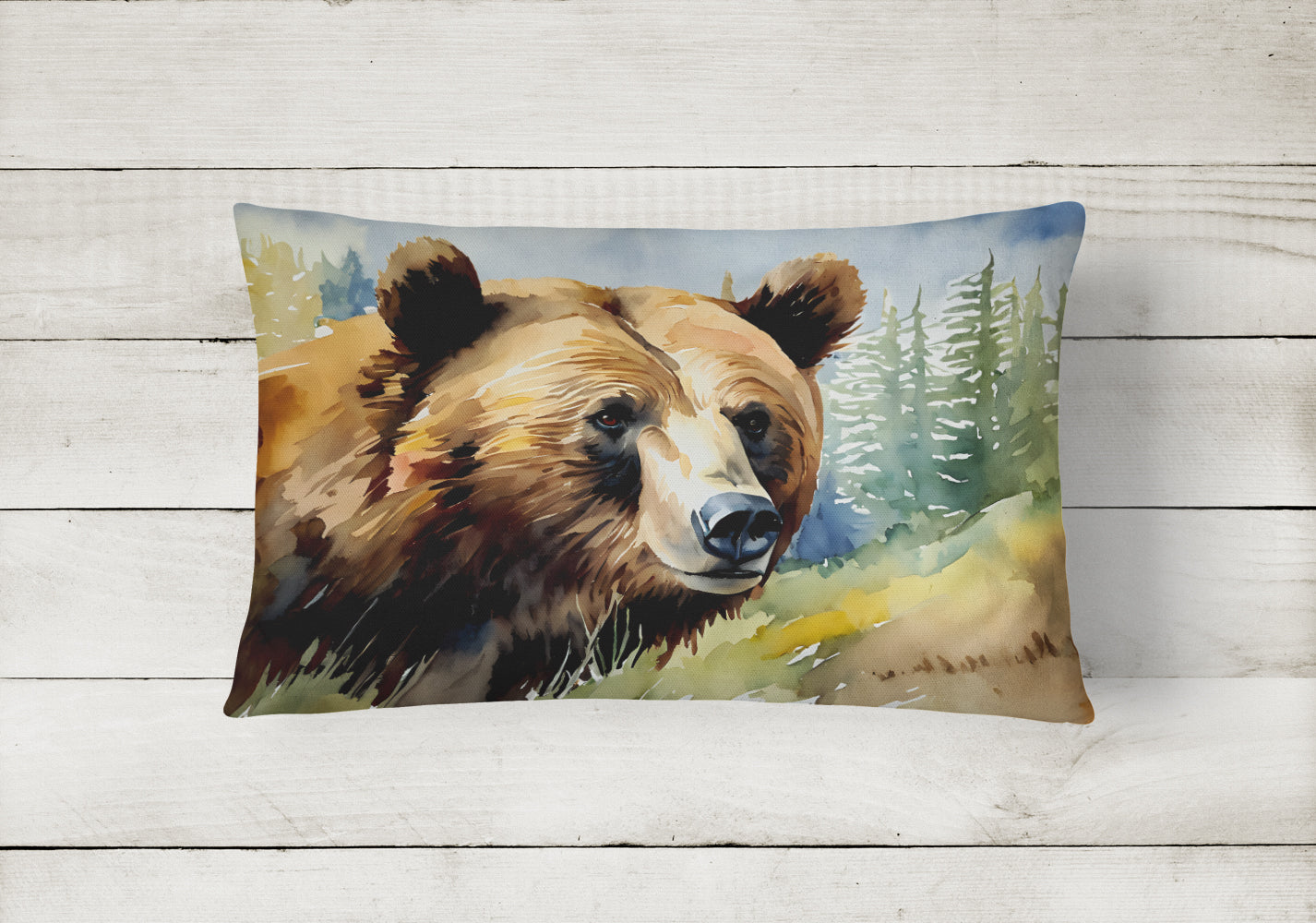 Grizzly Bear Throw Pillow