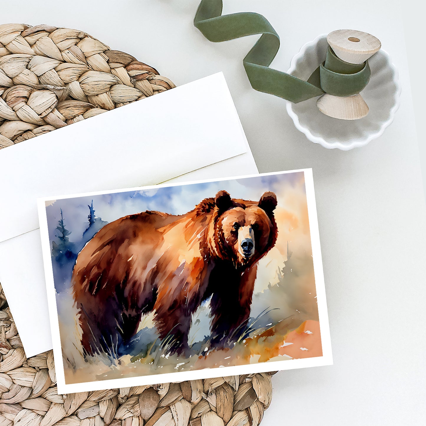 Grizzly Bear Greeting Cards Pack of 8