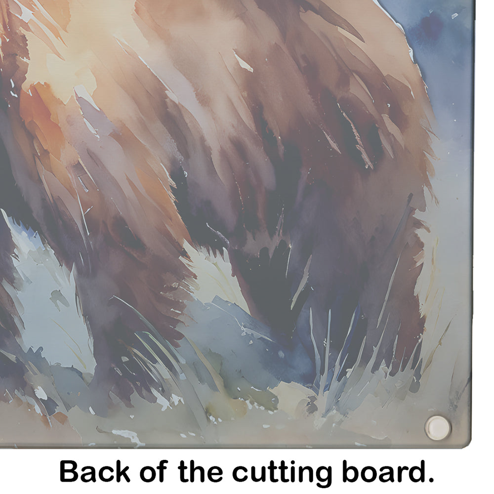 Grizzly Bear Glass Cutting Board