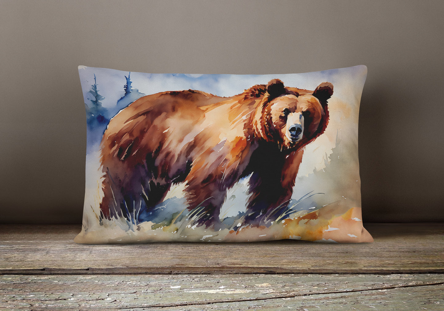 Grizzly Bear Throw Pillow