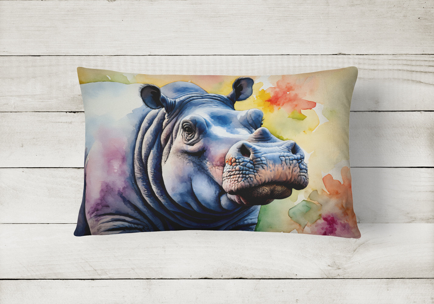 Hippopotamus Throw Pillow