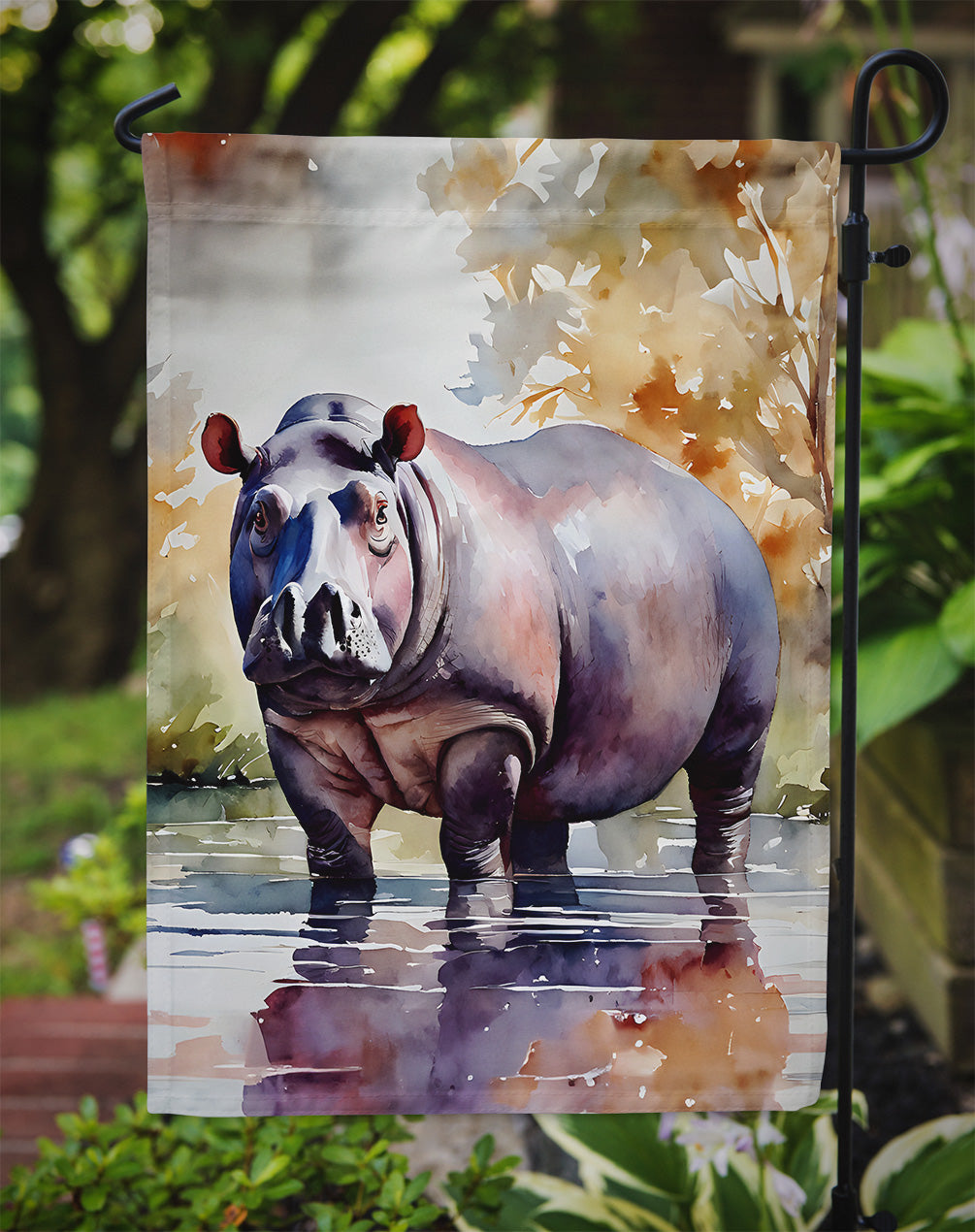 Hippopotamus Garden Flag