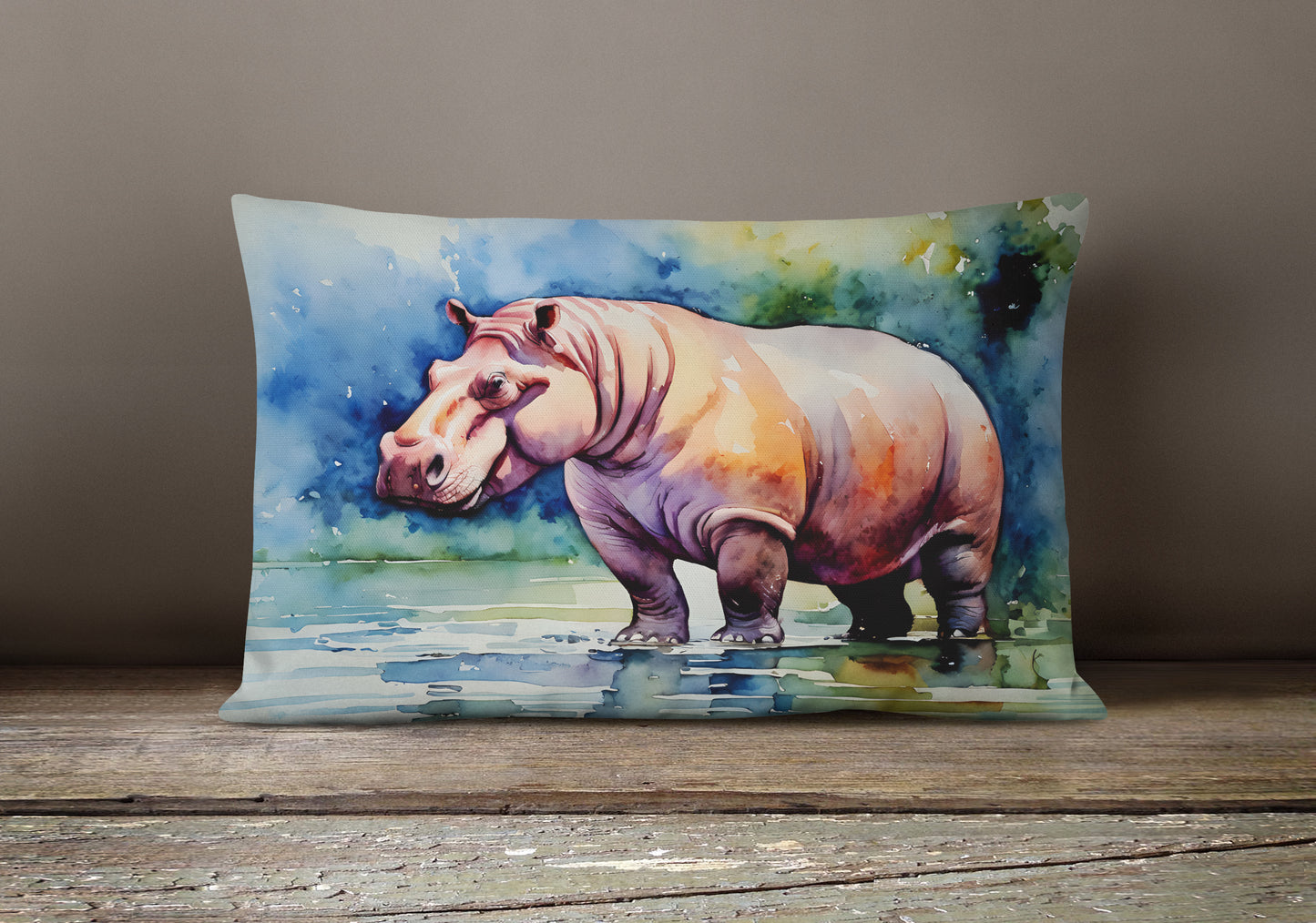 Hippopotamus Throw Pillow