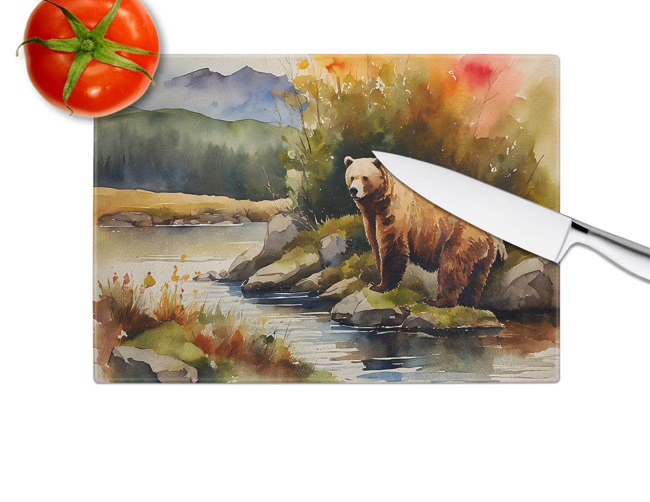 Kodiak Bear Glass Cutting Board