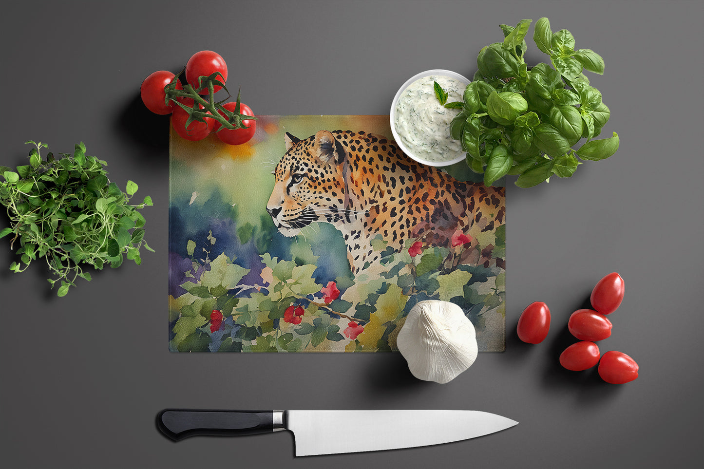 Leopard Glass Cutting Board