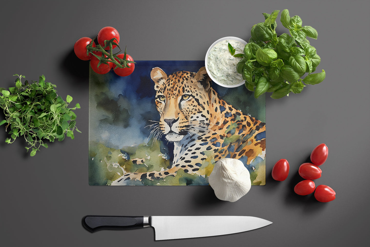 Leopard Glass Cutting Board