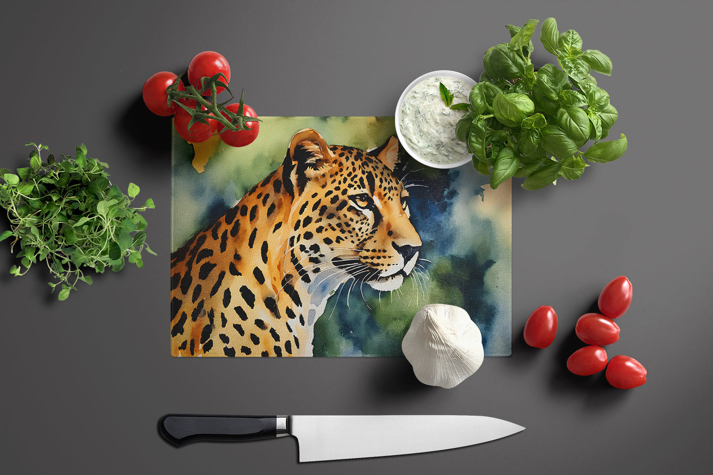 Leopard Glass Cutting Board