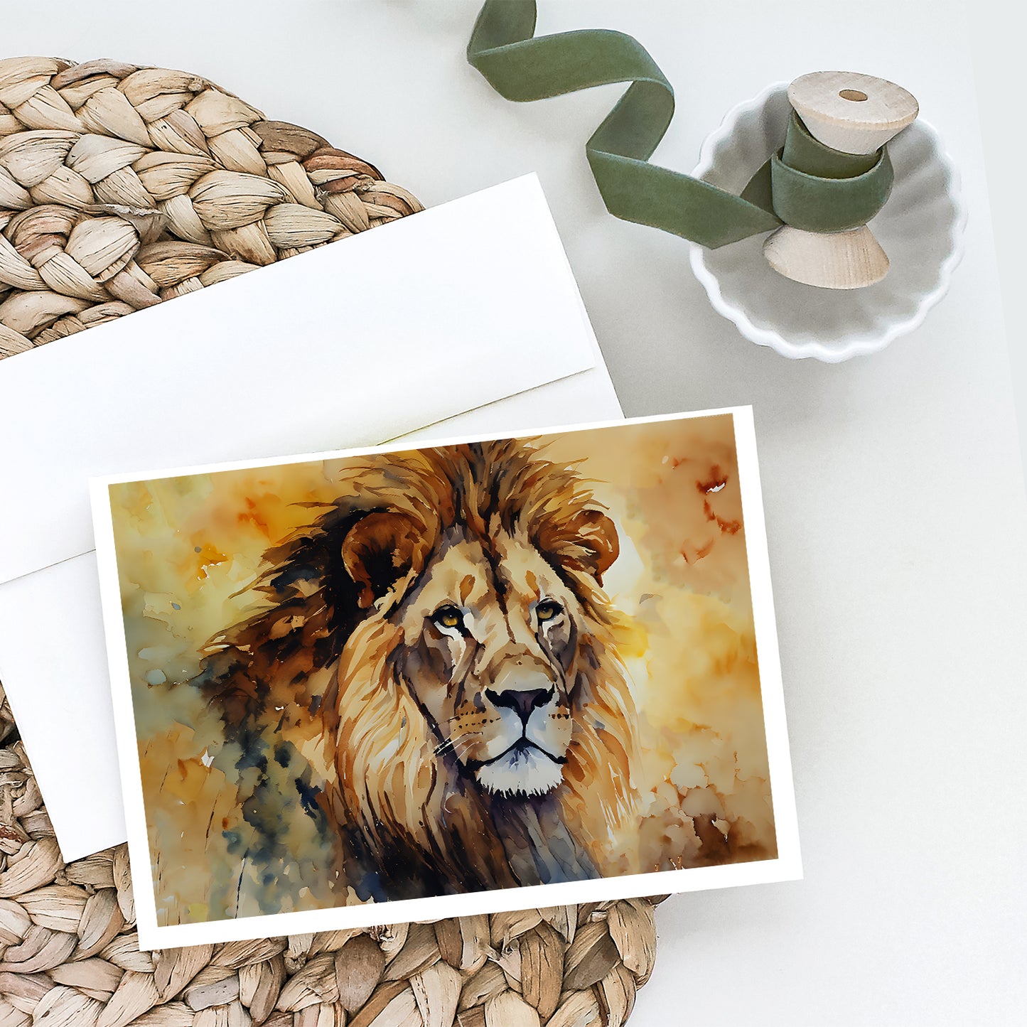 Lion Greeting Cards Pack of 8