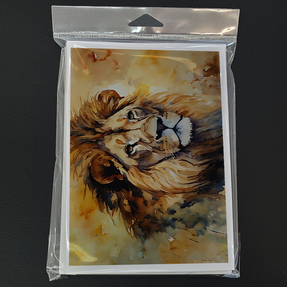 Lion Greeting Cards Pack of 8