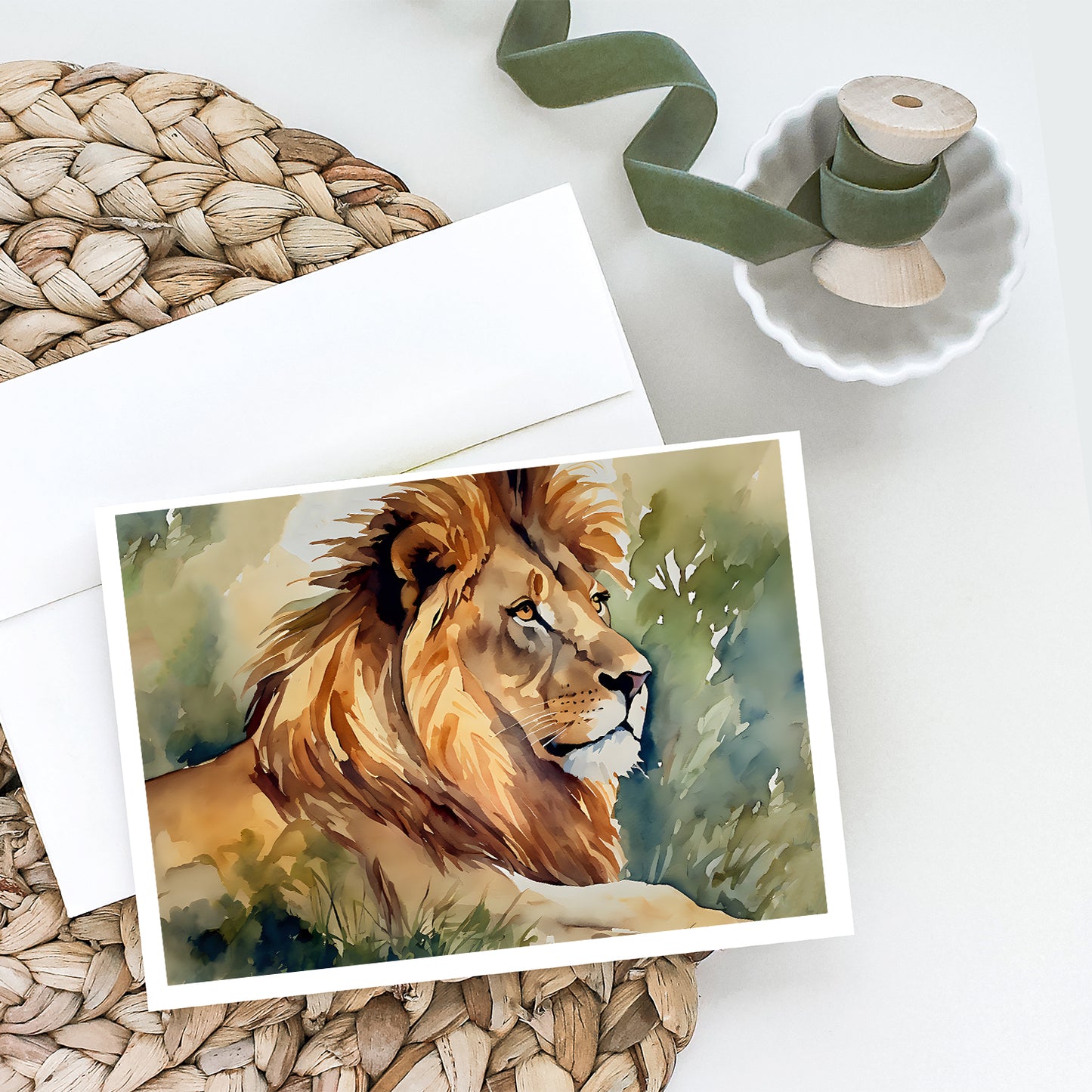 Lion Greeting Cards Pack of 8