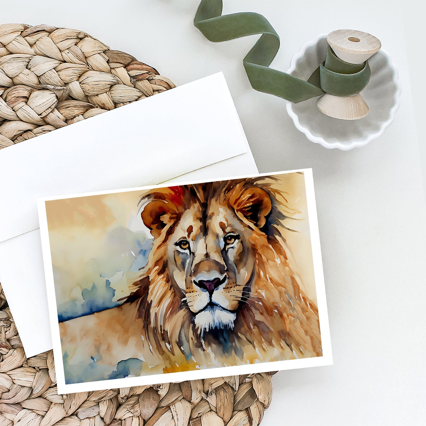 Lion Greeting Cards Pack of 8