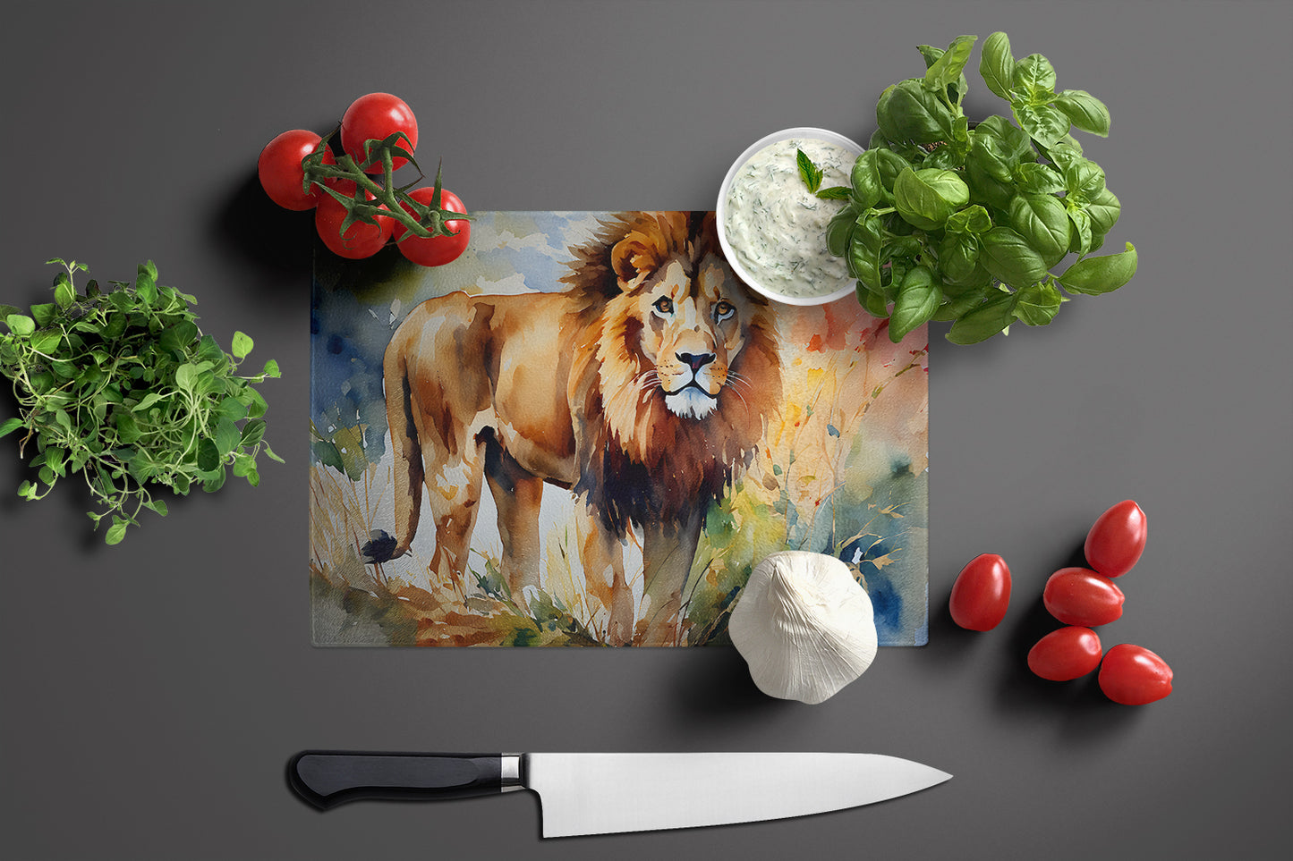 Lion Glass Cutting Board