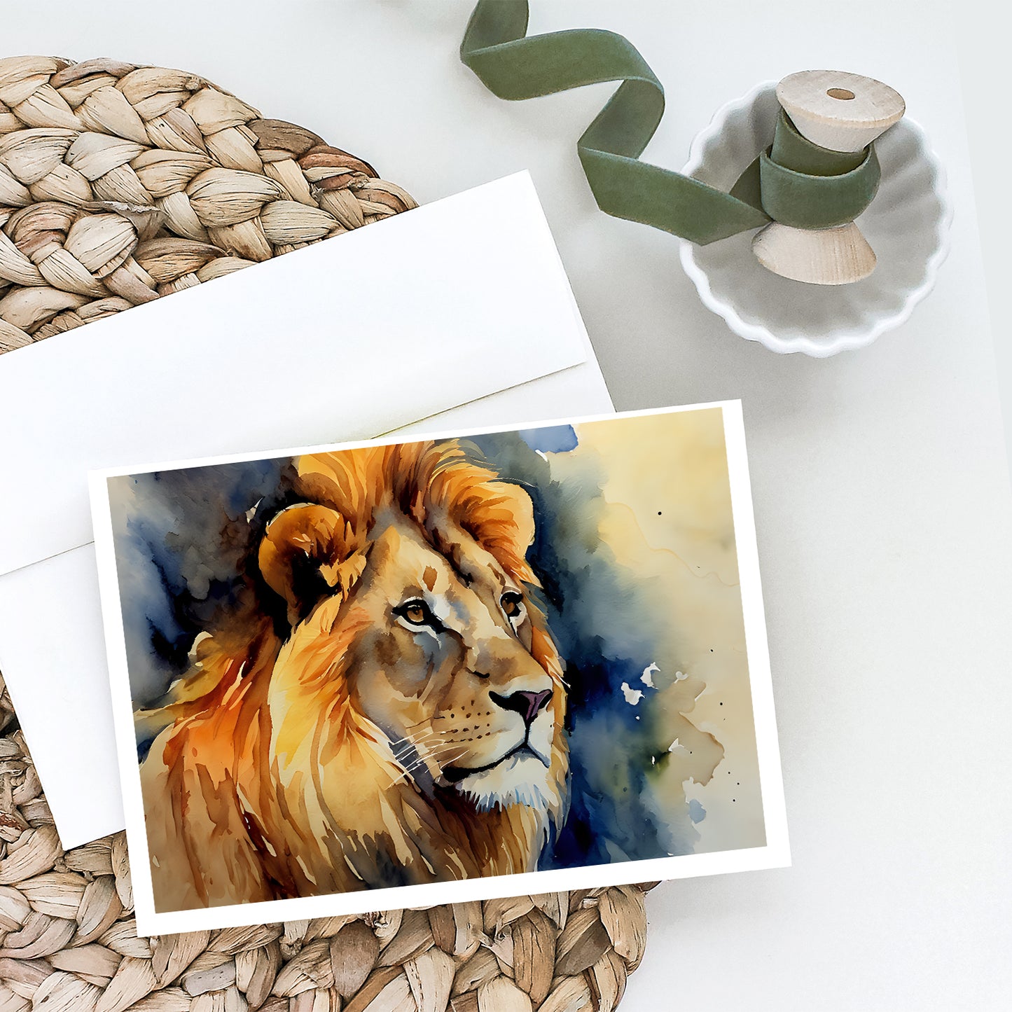 Lion Greeting Cards Pack of 8