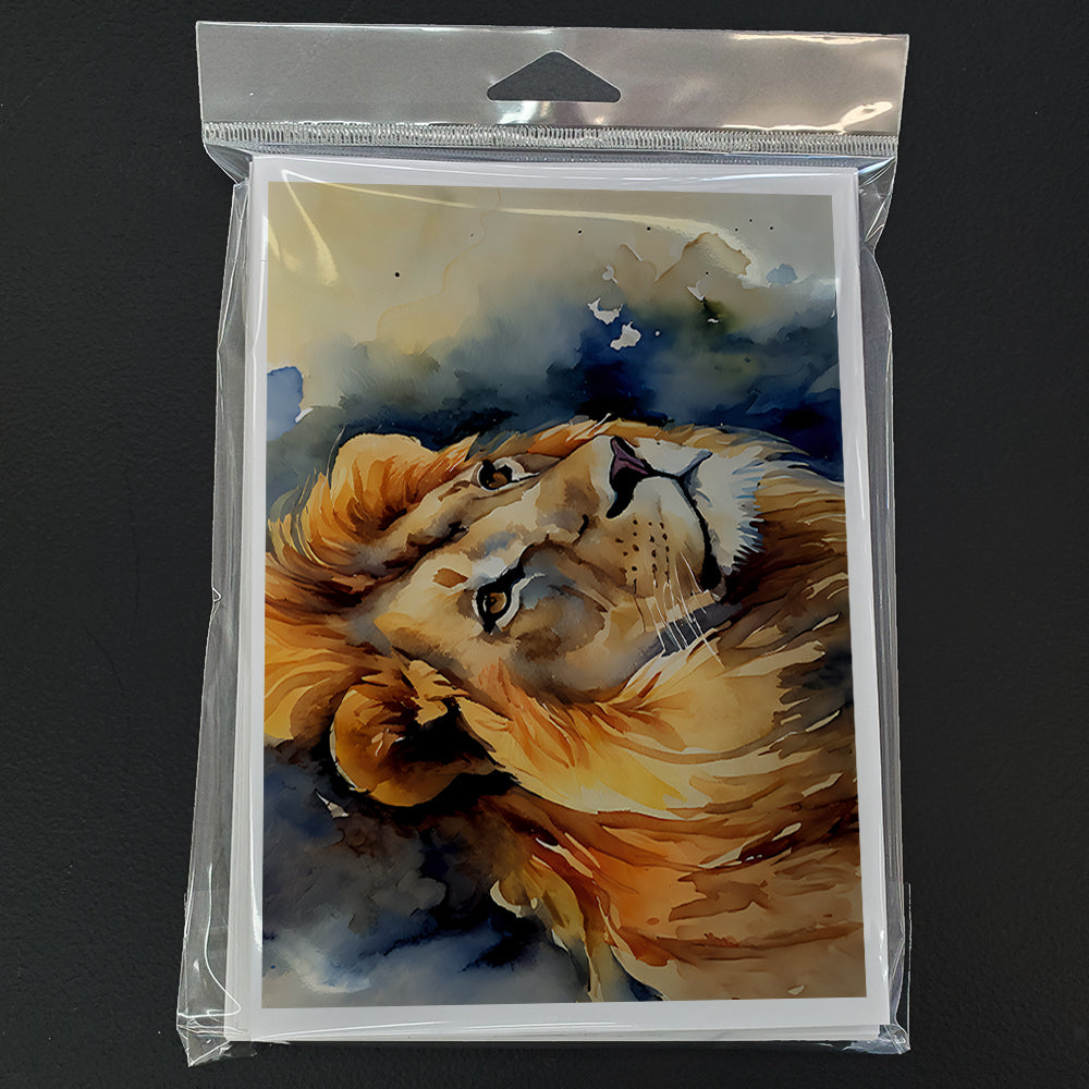 Lion Greeting Cards Pack of 8