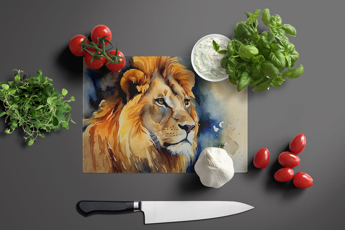 Lion Glass Cutting Board