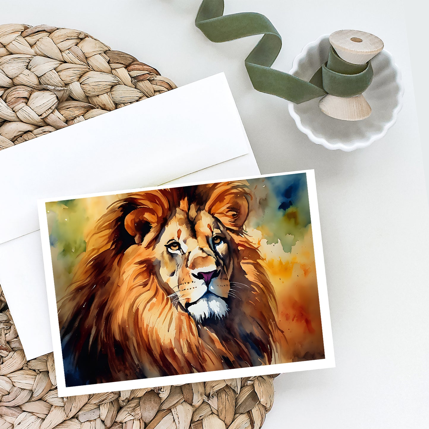 Lion Greeting Cards Pack of 8