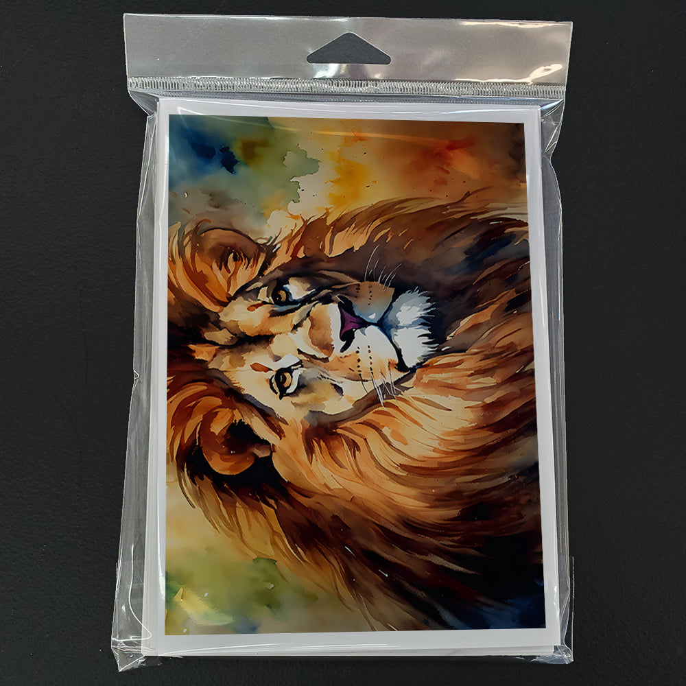 Lion Greeting Cards Pack of 8