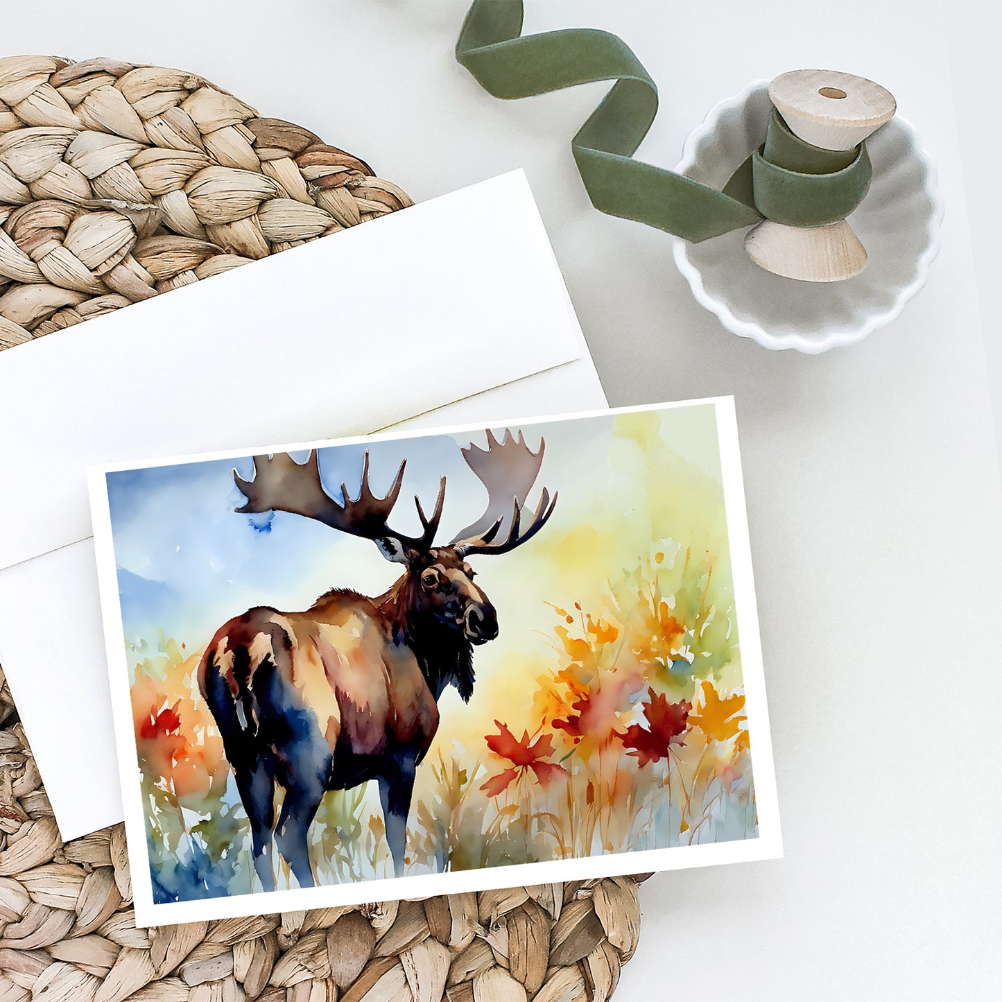 Moose Greeting Cards Pack of 8