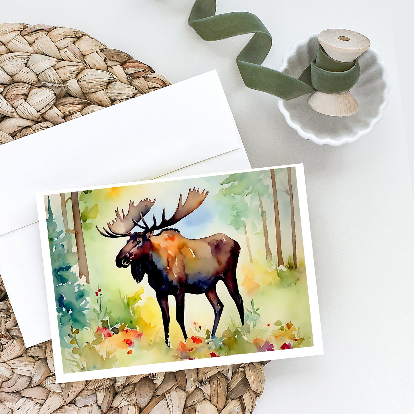 Moose Greeting Cards Pack of 8