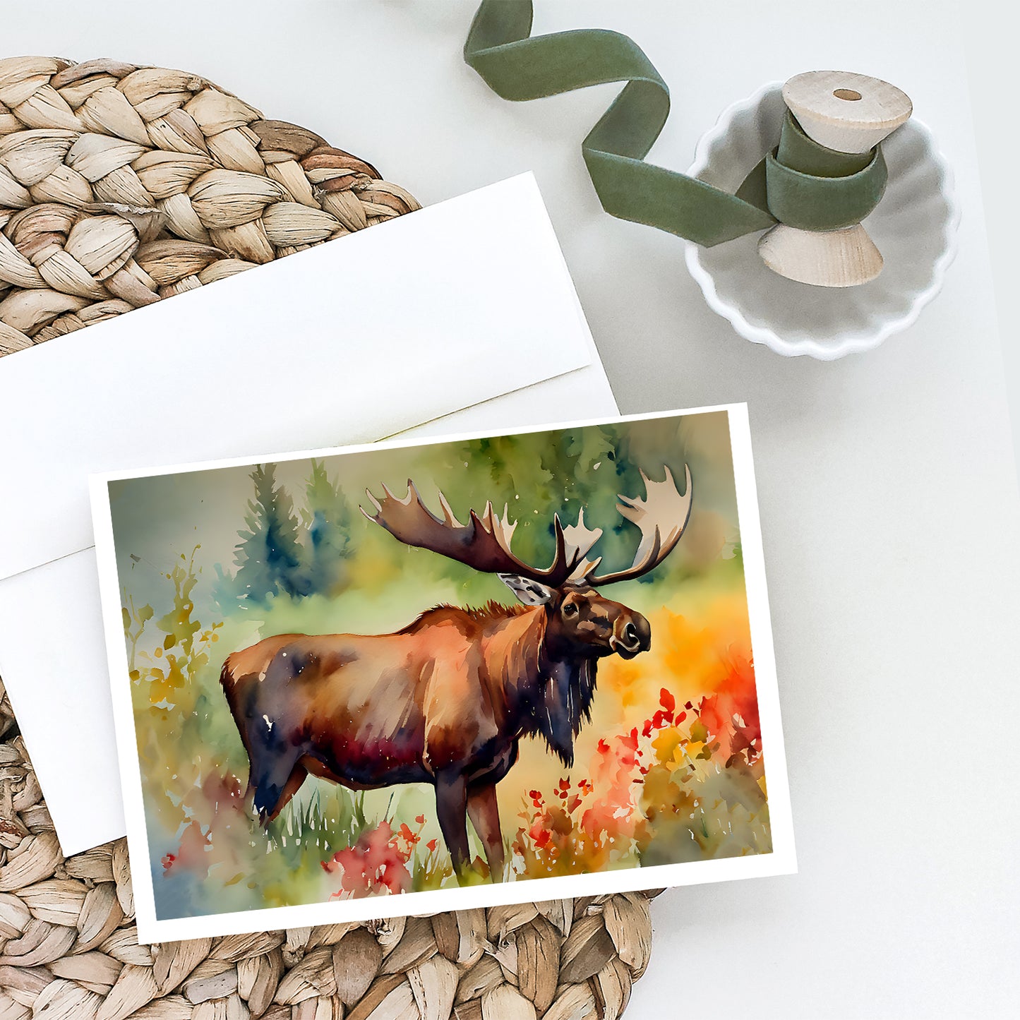 Moose Greeting Cards Pack of 8