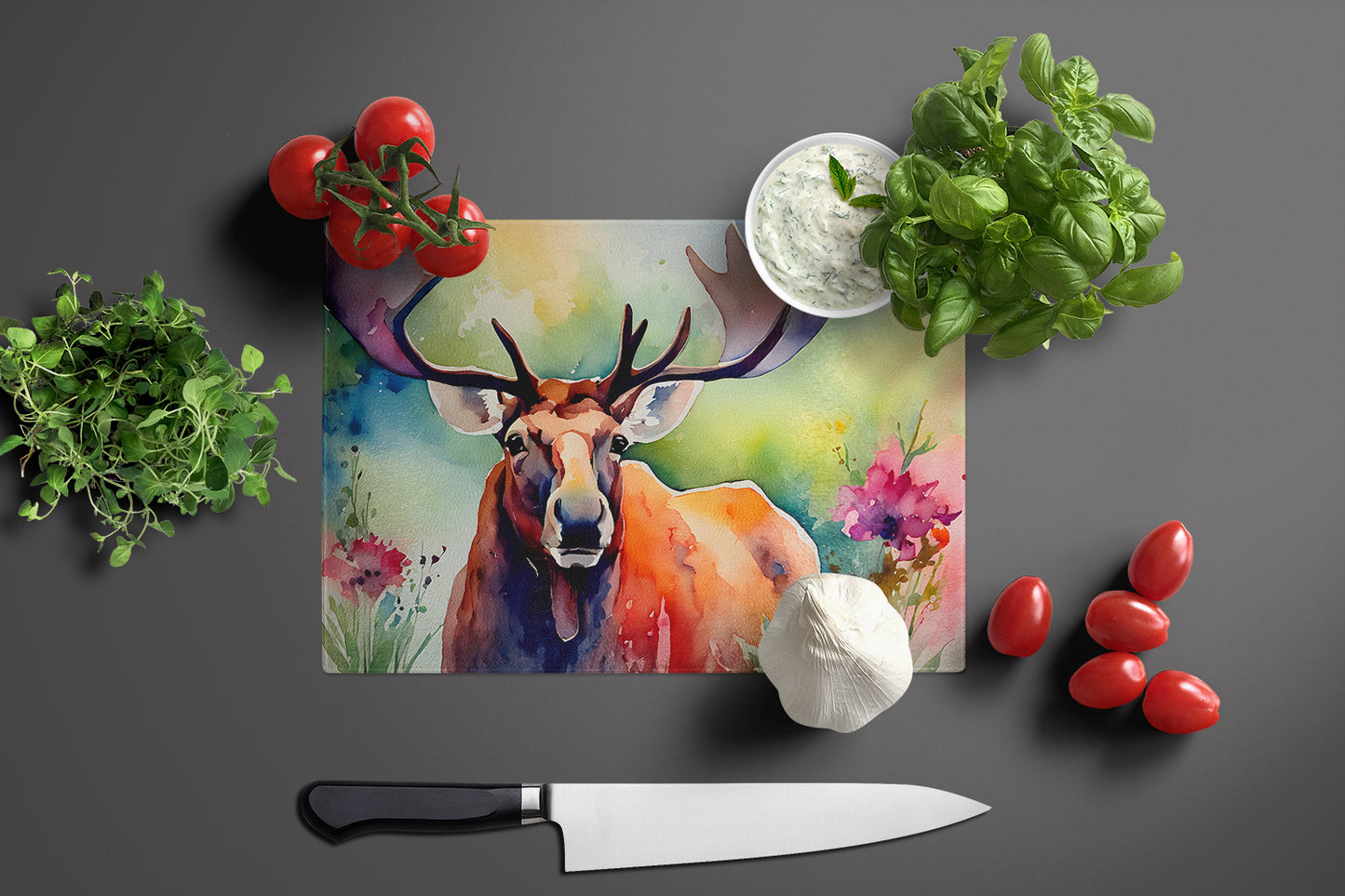 Moose Glass Cutting Board