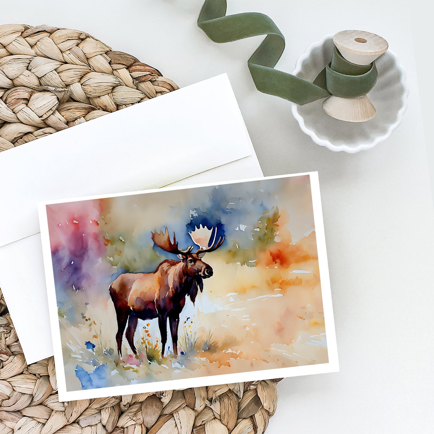 Moose Greeting Cards Pack of 8