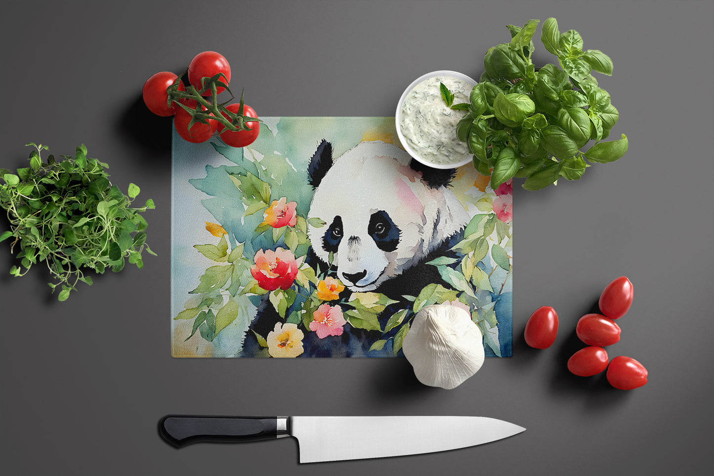 Panda Glass Cutting Board