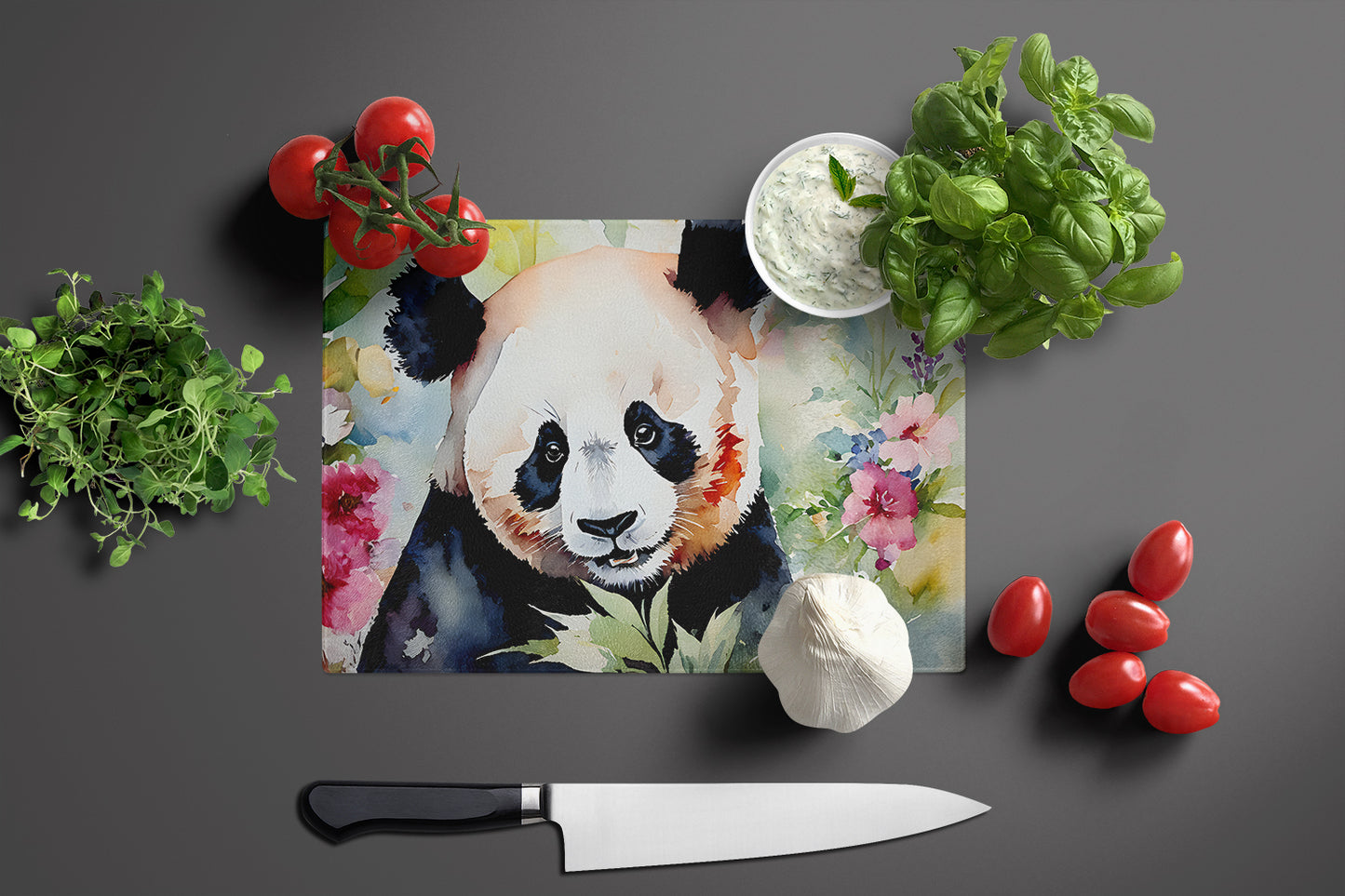 Panda Glass Cutting Board