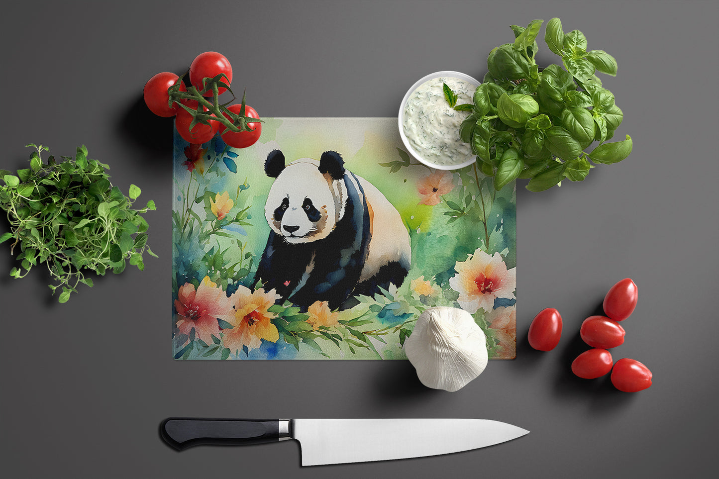 Panda Glass Cutting Board