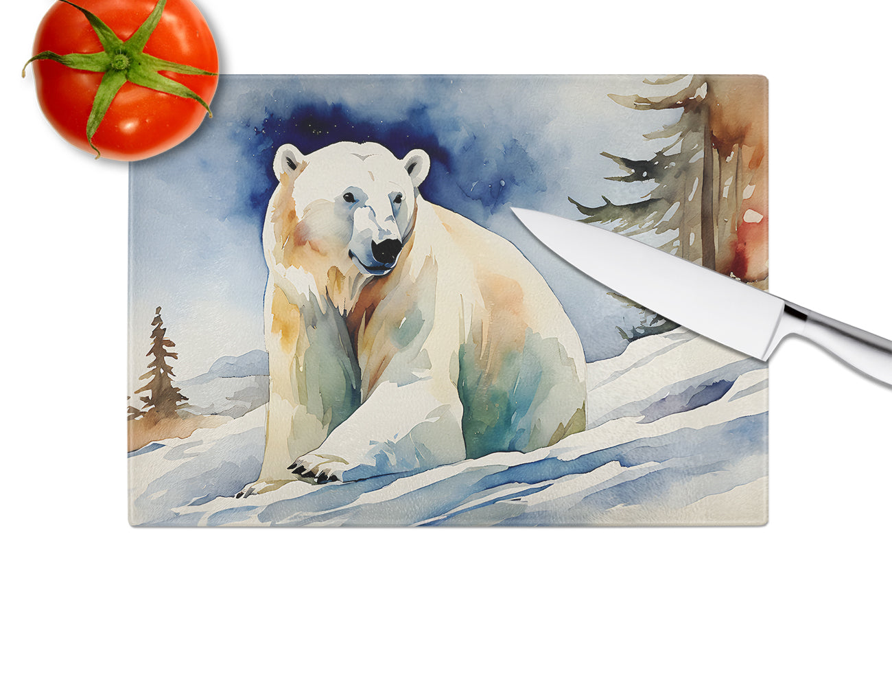 Polar Bear Glass Cutting Board