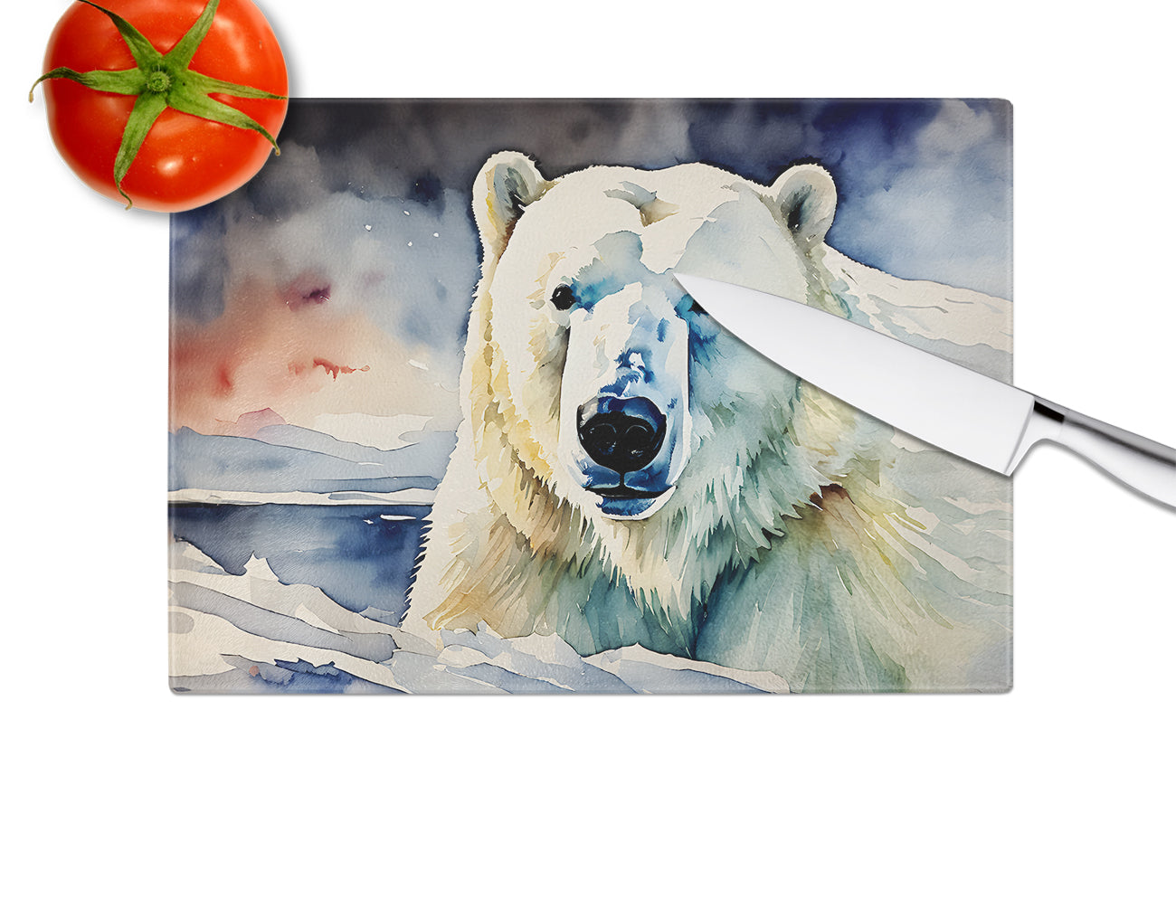 Polar Bear Glass Cutting Board