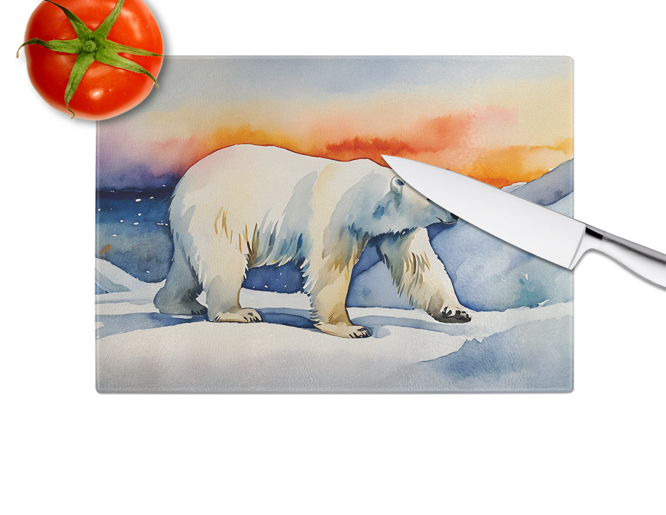 Polar Bear Glass Cutting Board