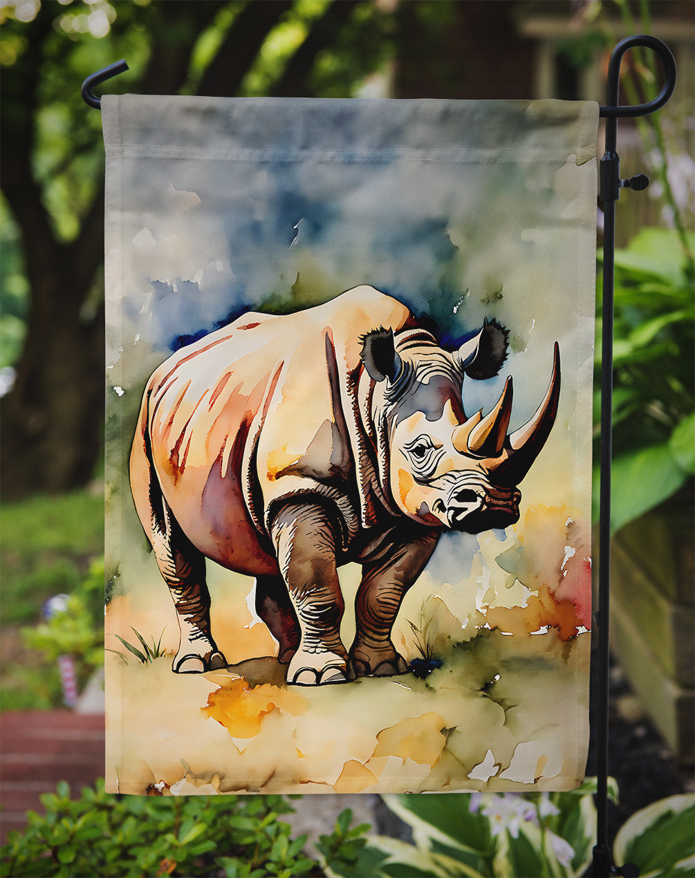 Rhinoceros Garden Flag