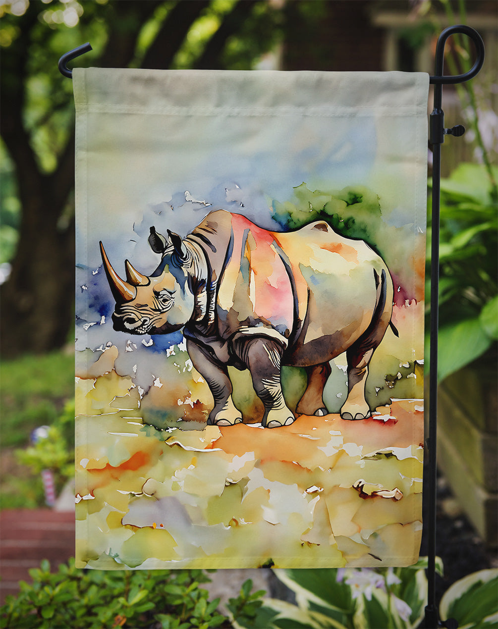 Rhinoceros Garden Flag