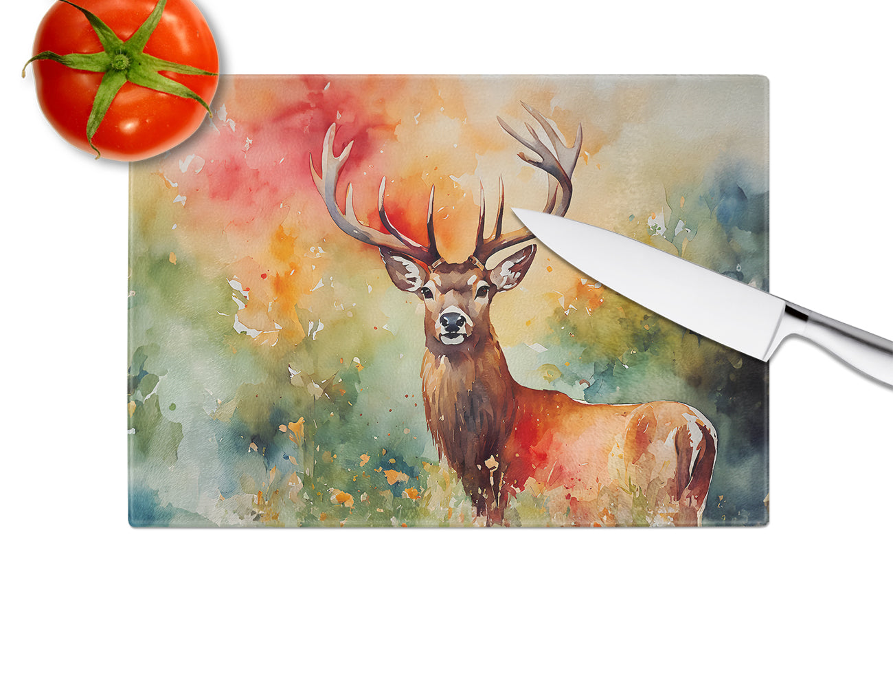 Deer Stag Glass Cutting Board