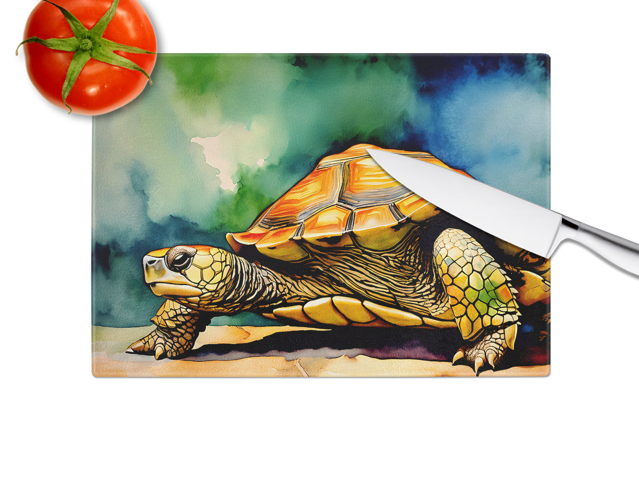 Turtles Tortoises Glass Cutting Board