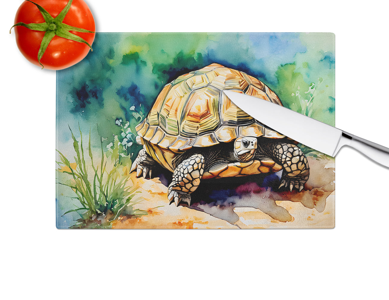 Turtles Tortoises Glass Cutting Board