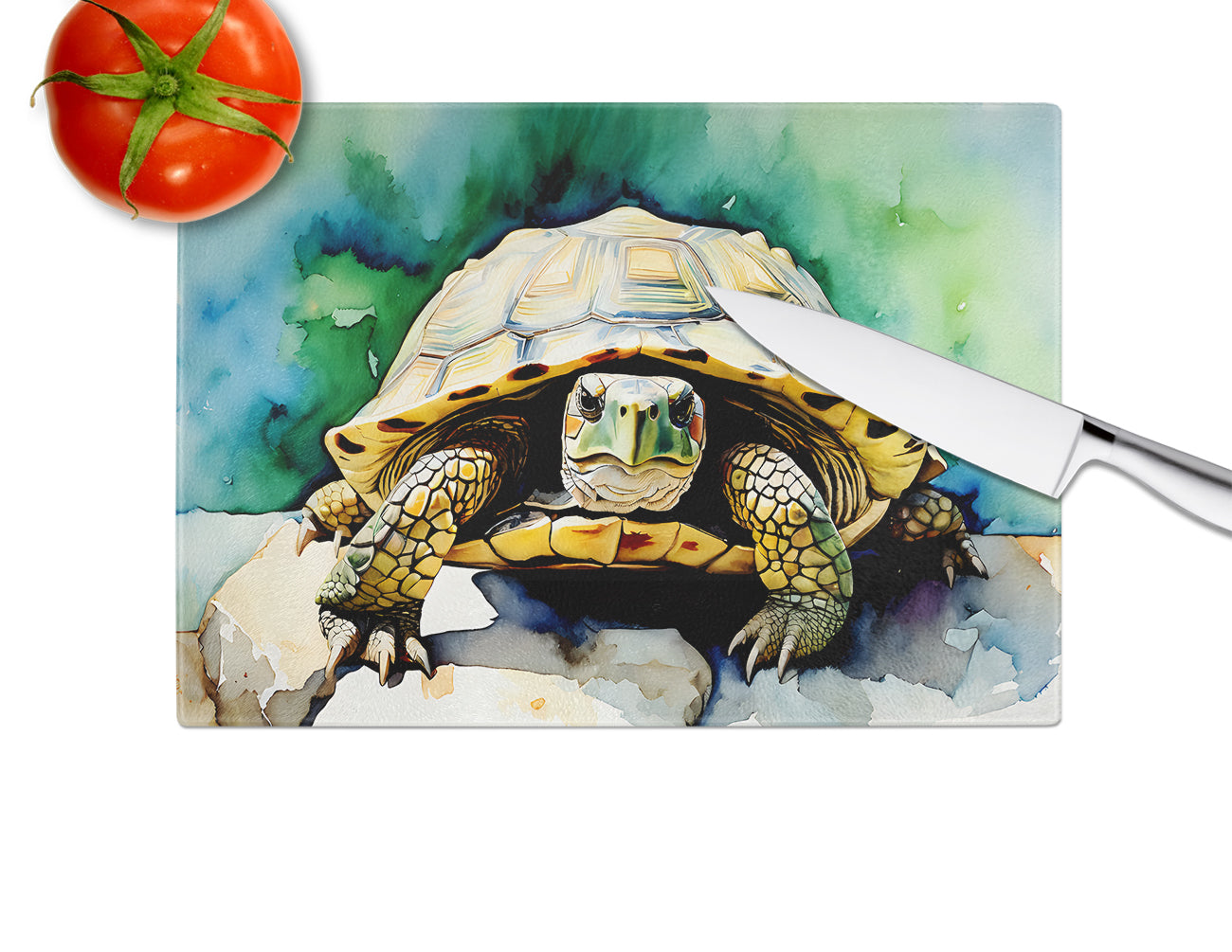 Turtles Tortoises Glass Cutting Board