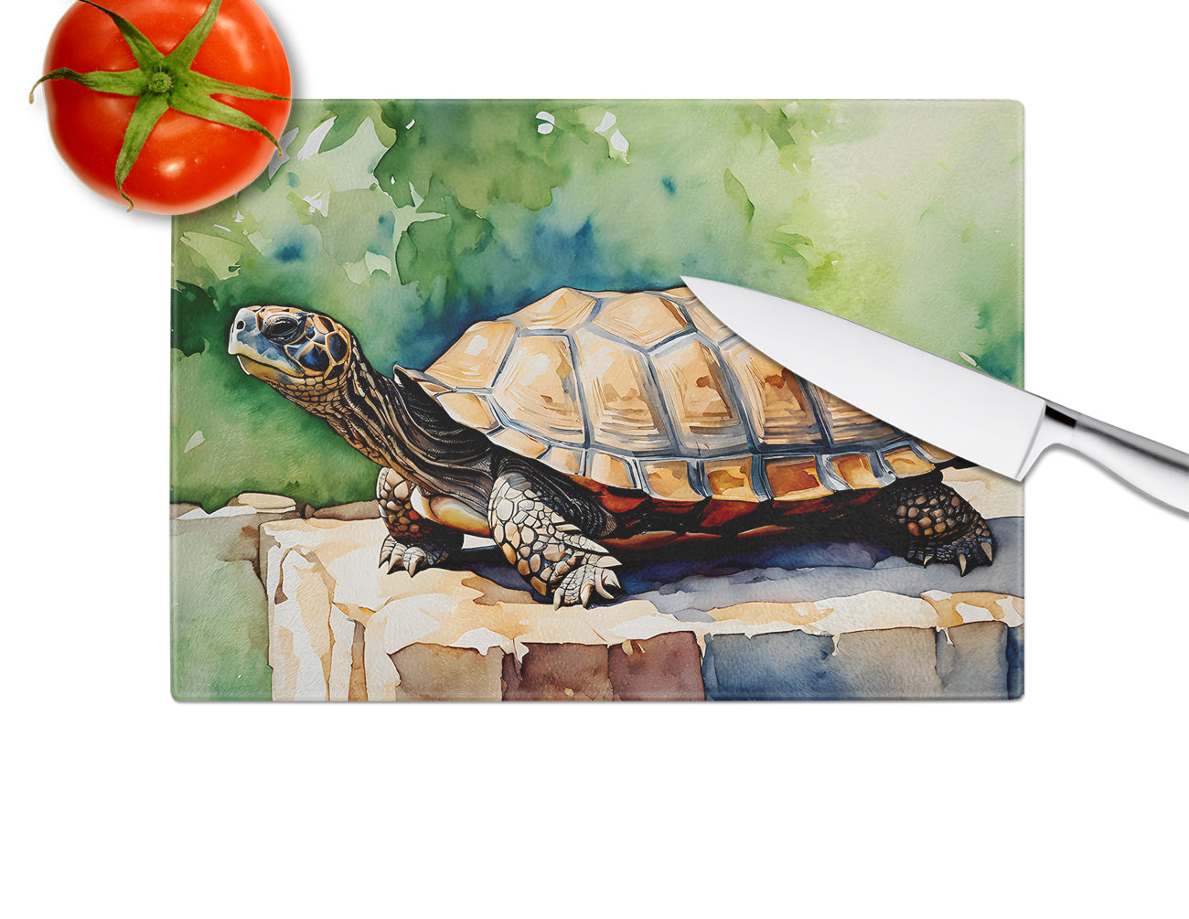 Turtles Tortoises Glass Cutting Board