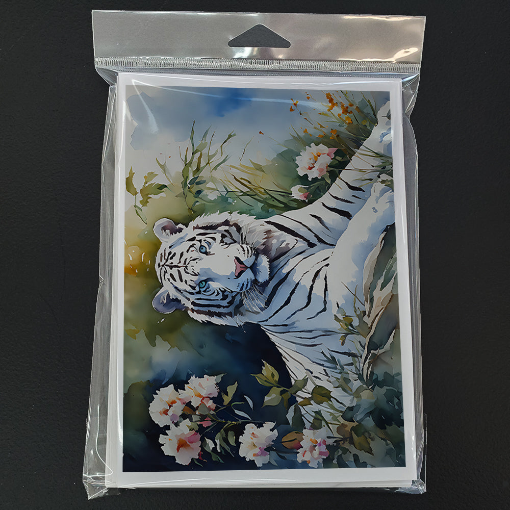 White Tiger Greeting Cards Pack of 8