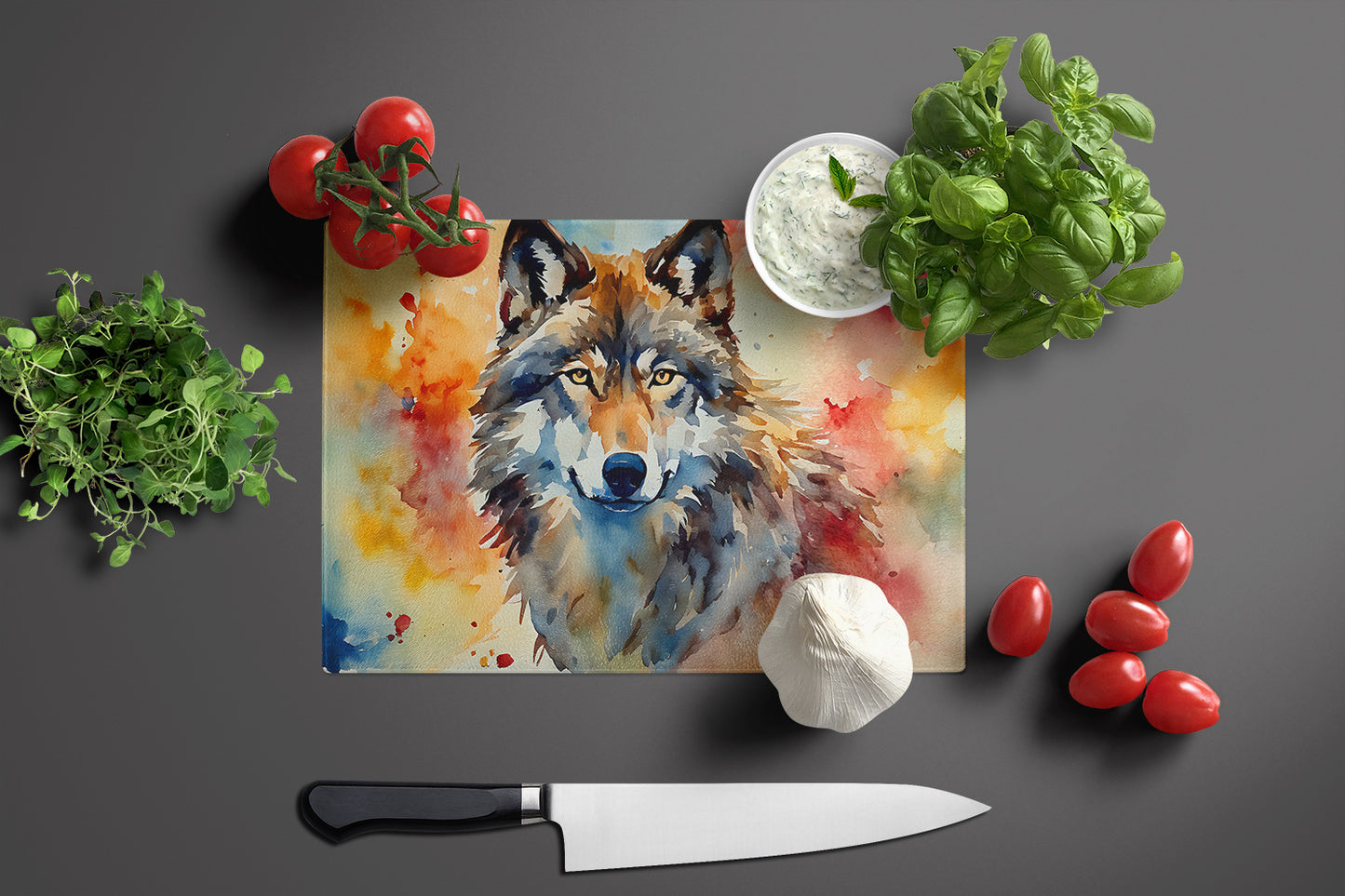 Wolves Wolf  Glass Cutting Board