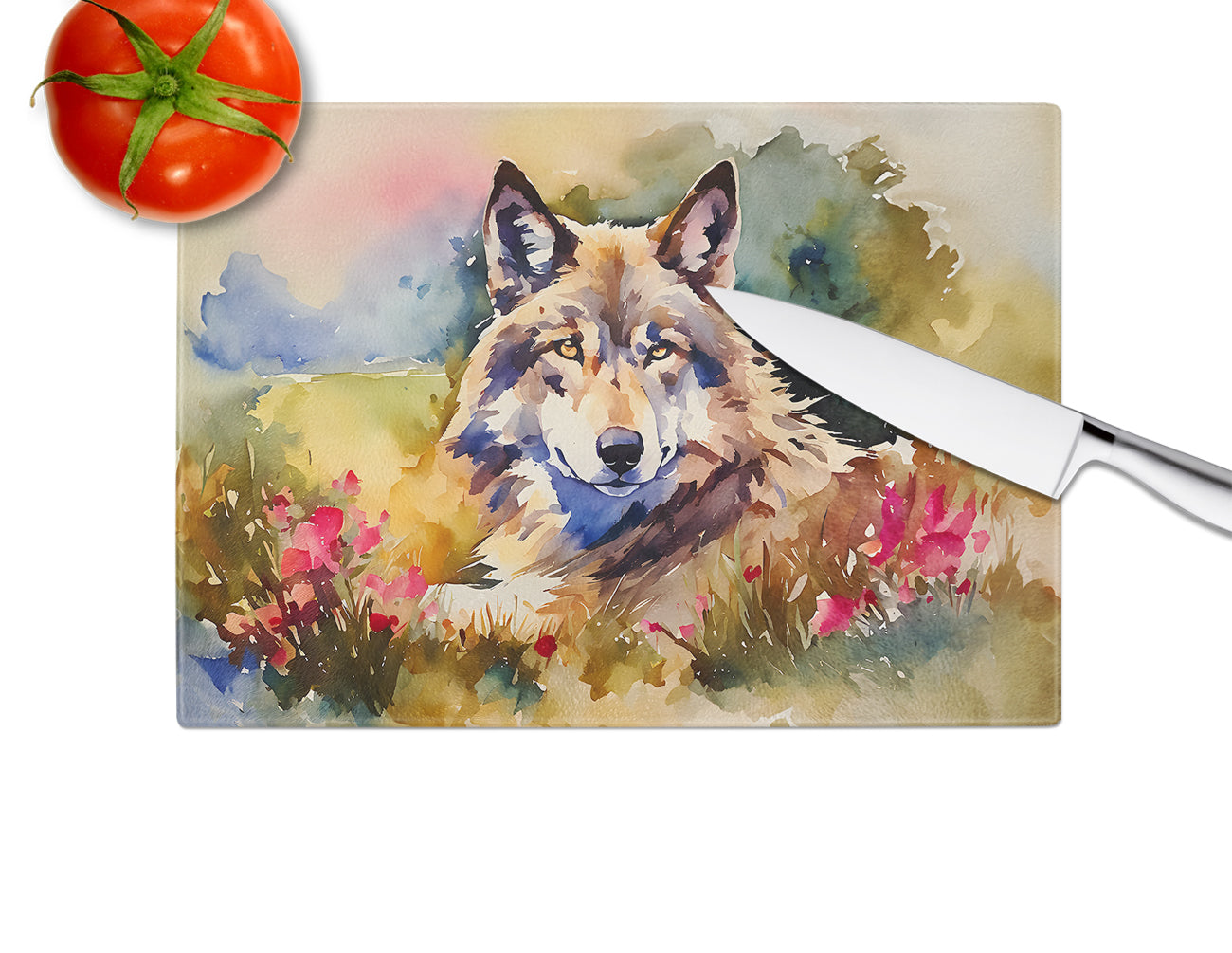 Wolves Wolf  Glass Cutting Board