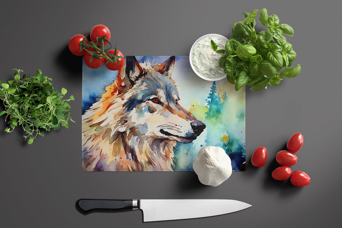 Wolves Wolf  Glass Cutting Board