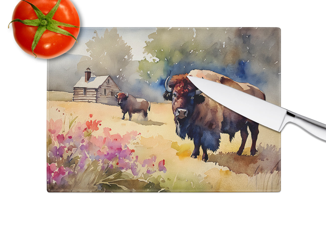 Wood Bison Glass Cutting Board