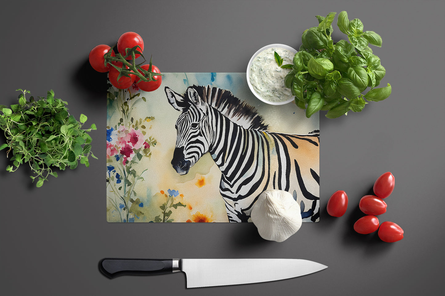 Zebra Glass Cutting Board