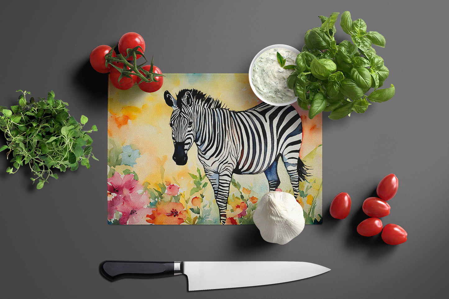 Zebra Glass Cutting Board