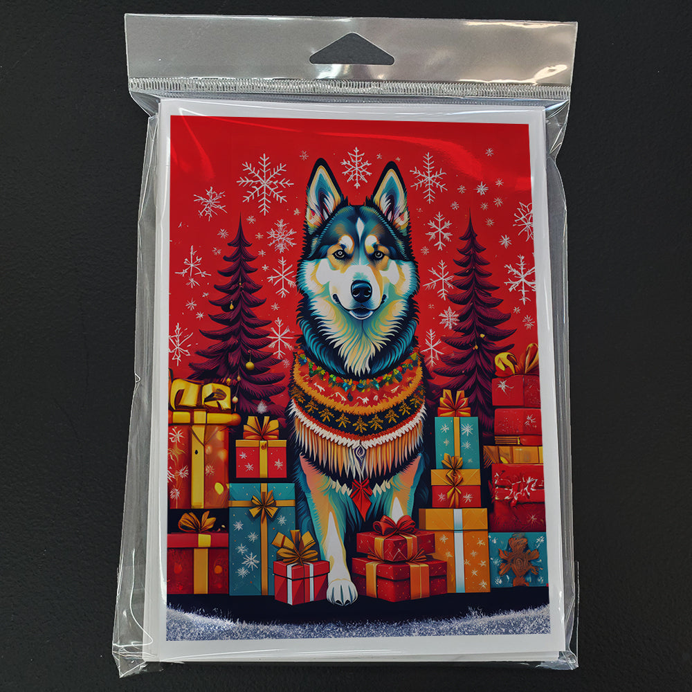 Alaskan Malamute Holiday Christmas Greeting Cards Pack of 8