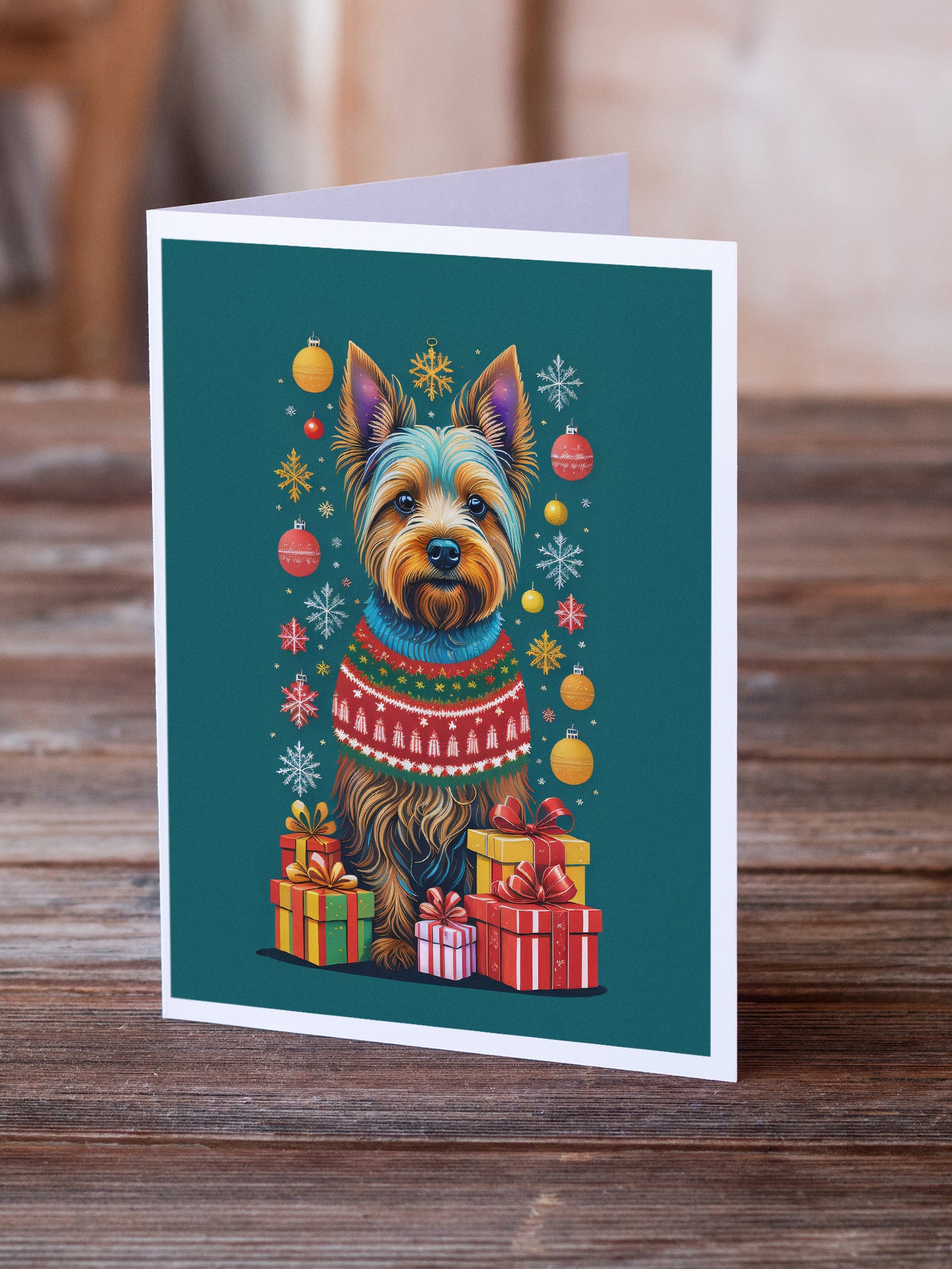 Australian Terrier Holiday Christmas Greeting Cards Pack of 8