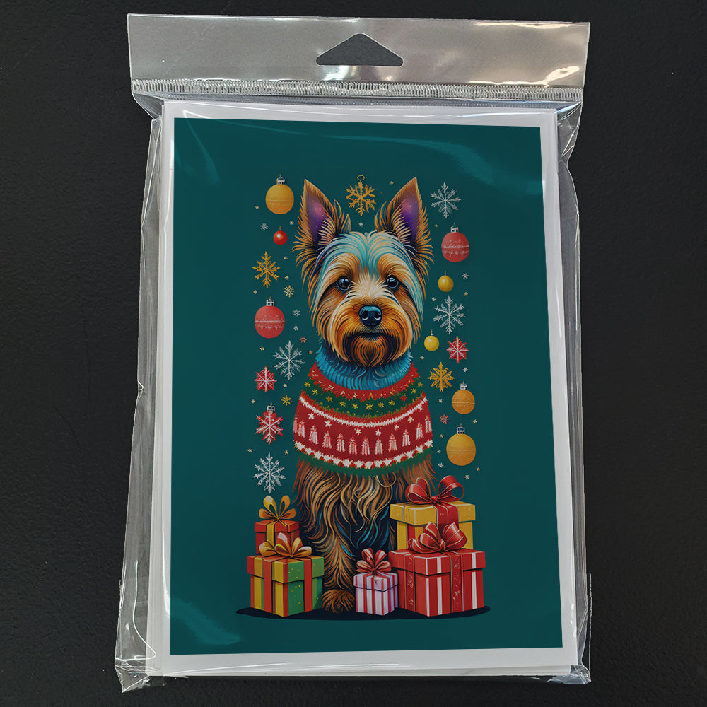 Australian Terrier Holiday Christmas Greeting Cards Pack of 8